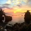 機具岩の夕陽