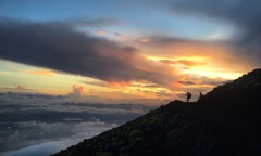 富士登山道の夕焼け