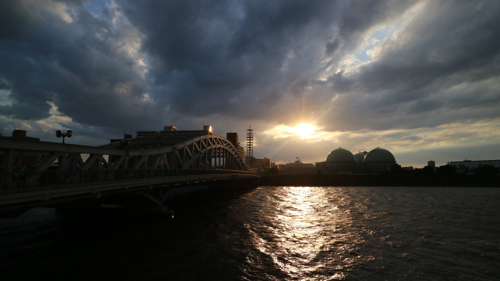 白鬚橋で見た夕陽