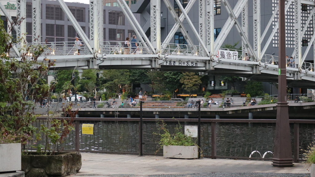 天王洲アイルの運河沿いを　歩きました。