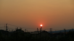 区民農園からのきょうの夕陽