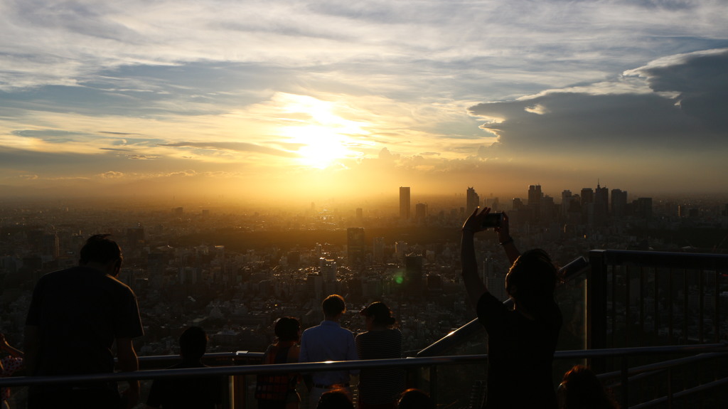 スカイデッキから見た　夕陽