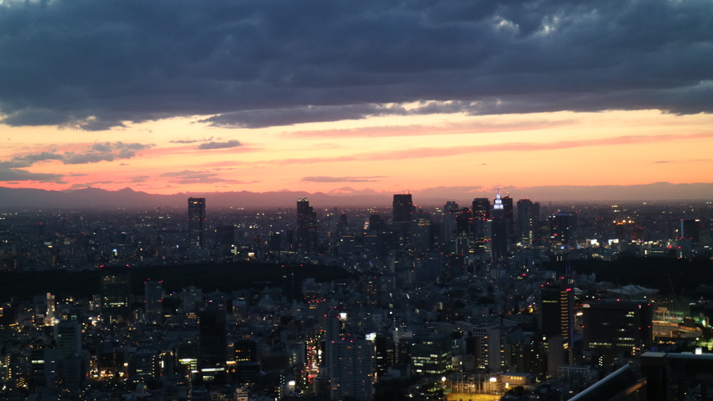 街にあかりが灯り始めの頃の新宿副都心