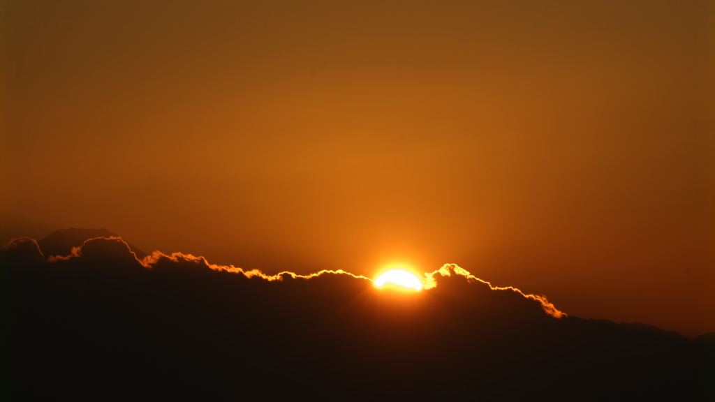 六本木ヒルズスカイデッキから見た夕日