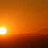 夕日と富士山