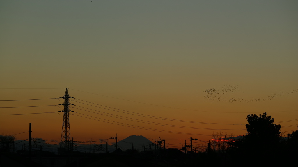 富士山と夕焼け