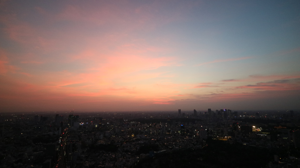 六本木ヒルズスカイデッキからの夕景