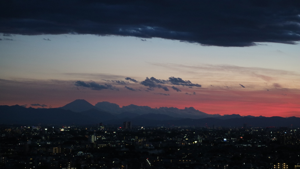 練馬区役所20F展望台から見た富士山