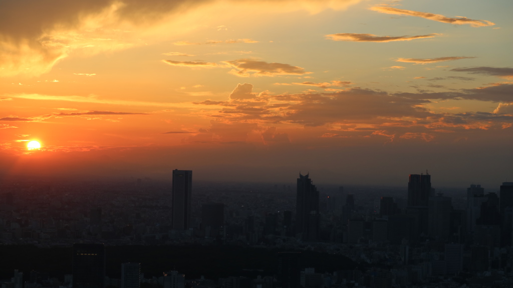 ある日の東京の夕陽