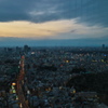 夕景の東京の街並み