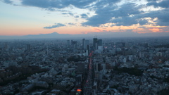 富士山の見える夕景