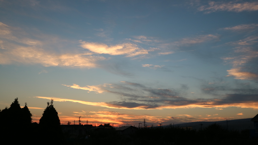 区民農園からの夕焼け