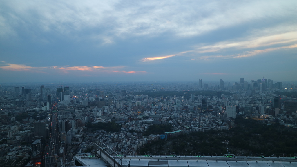 暮れゆく東京の街並み