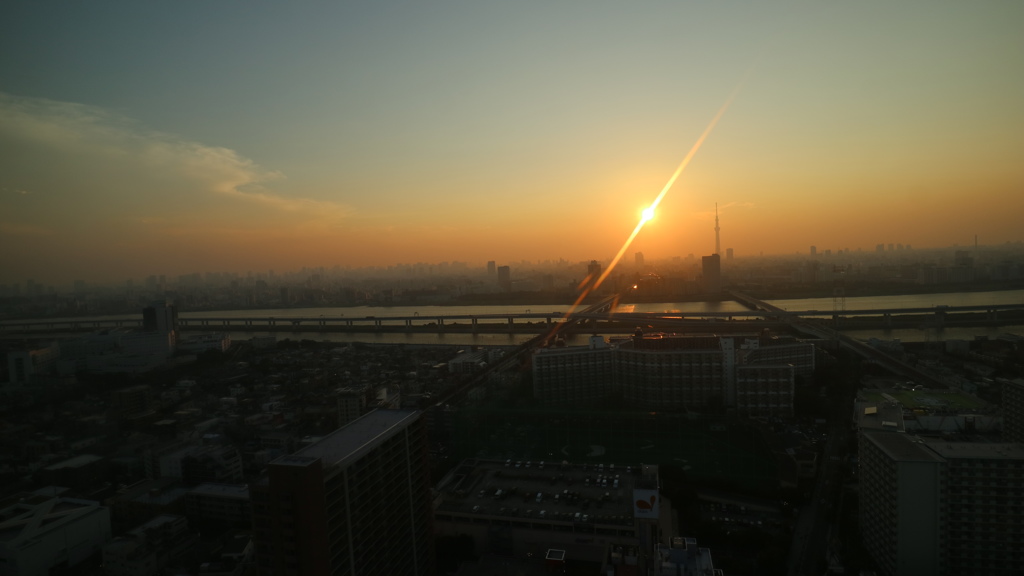 船堀タワーからの夕陽