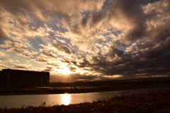 師走の夕日