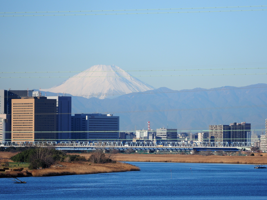 大師橋から見た富士山