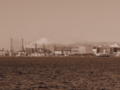 今朝の富士山（セピア）