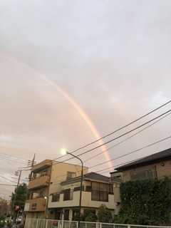 出勤途中で見掛けた虹