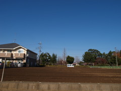 雲一つない空と草一本ない畑