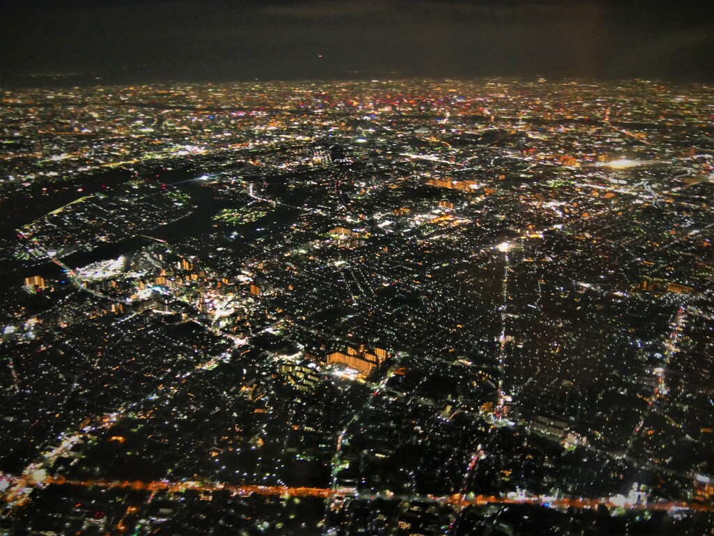 機内から見る大阪