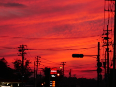 紅に染まる空