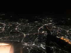 機内から見える夜景