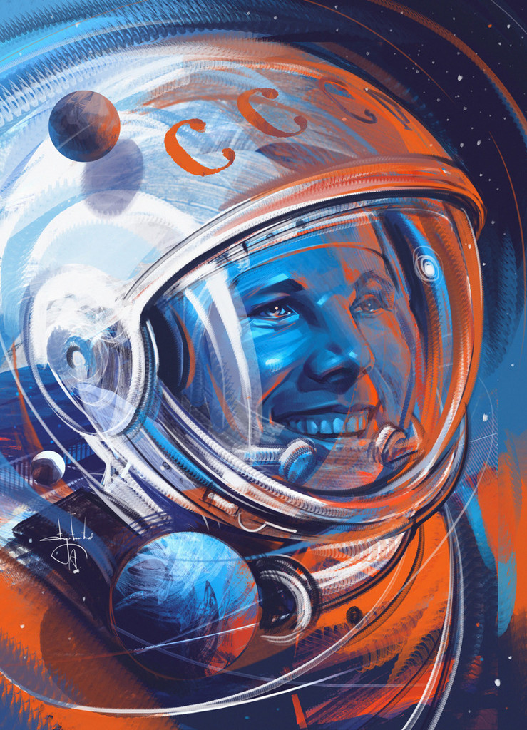 地球の最初の宇宙飛行士 by Aleksandr Sidelnikov 