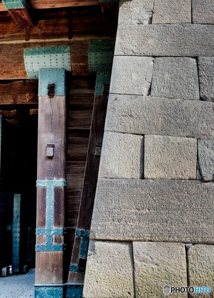 石垣と城の門柱