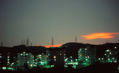 住宅街の夕景