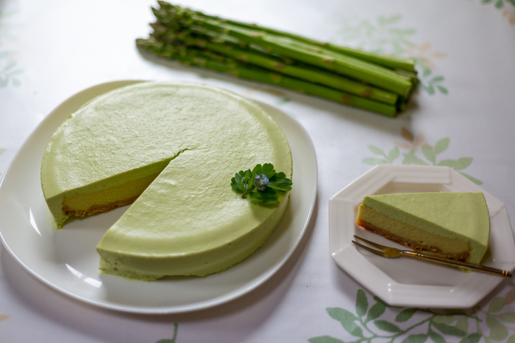 アスパラとレモンのマスカルポーネチーズケーキ