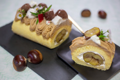シフォンロール渋皮煮ケーキ