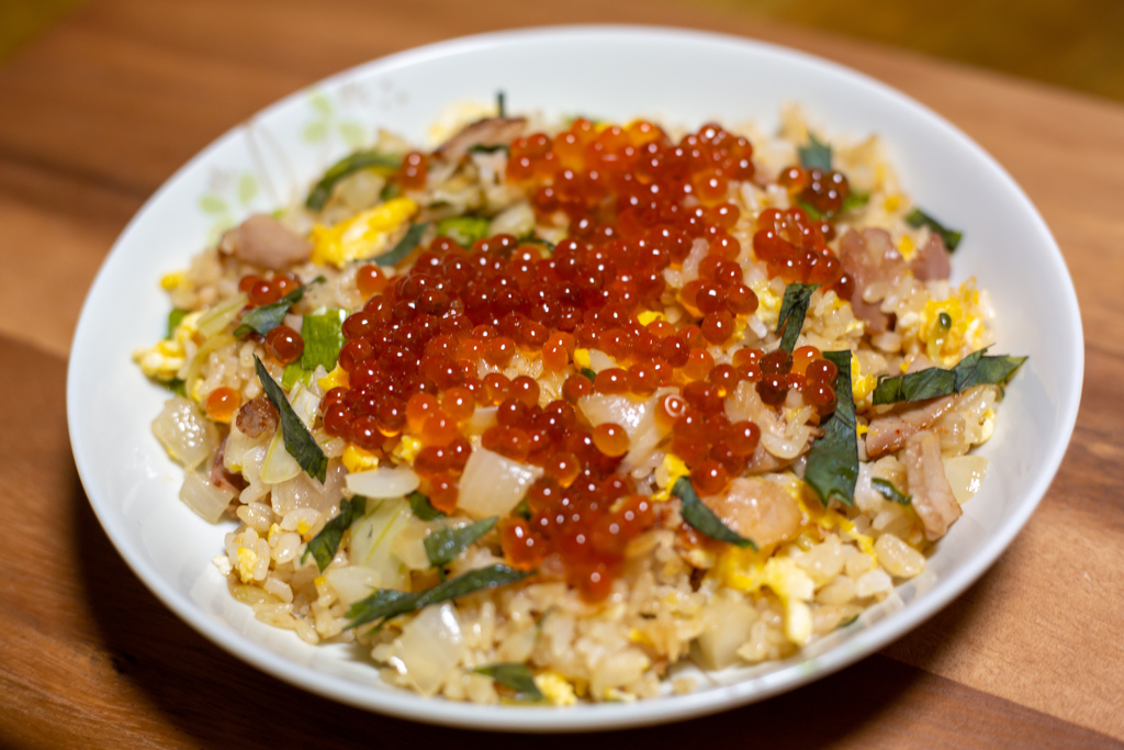 イクラ 鮭 焼き豚チャーハン