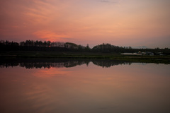 自宅の夜明け