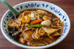 私の醤油五目餡掛けラーメン