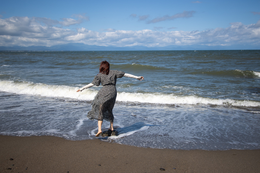 久しぶりの砂浜