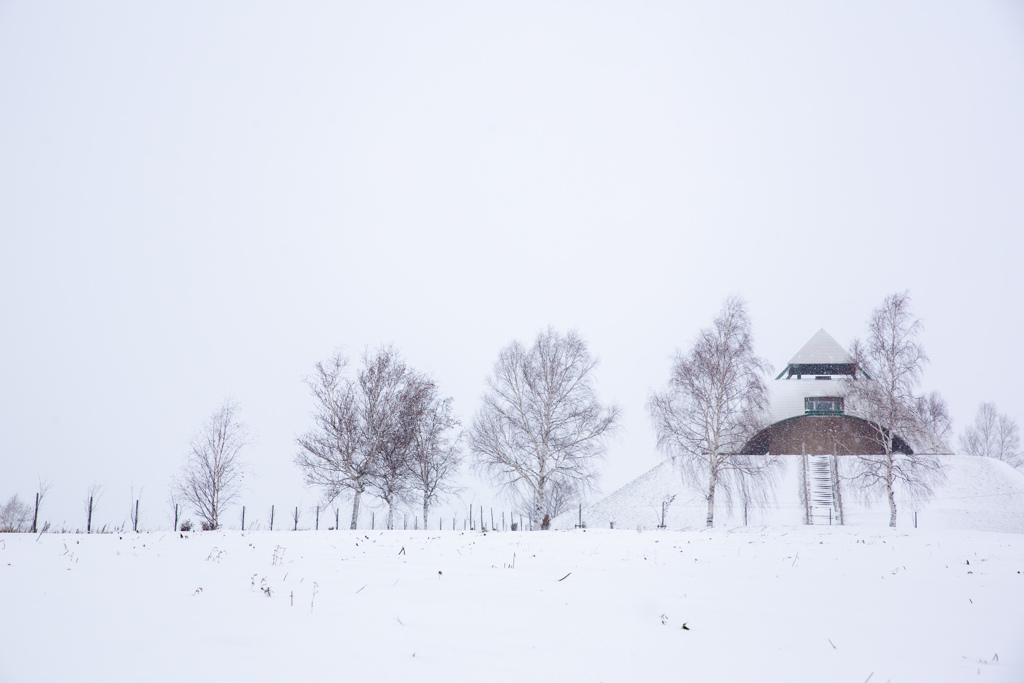 丘の展望台　吹雪
