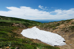 7月の残雪を見下ろして