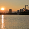 レインボーブリッジ　夕陽