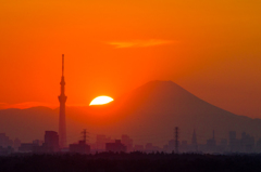 ［３６］「富士山と東京スカイツリー」