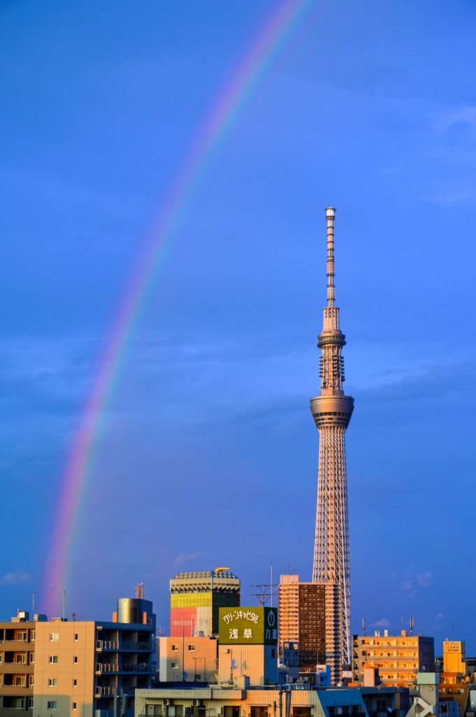 「雷のあと虹がでました！！」