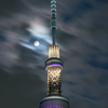 ［１１］「東京スカイツリー・月・流れる雲」－２