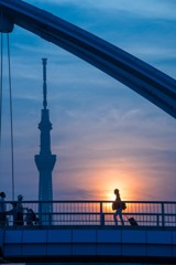 ［１４］「ふれあい橋の夕景」