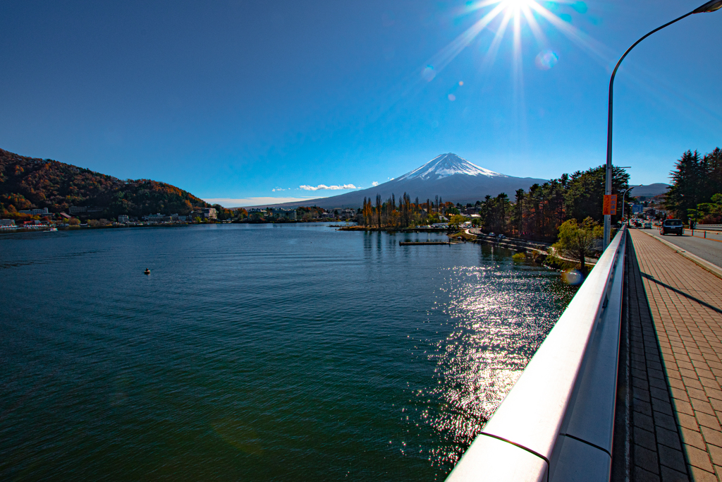 河口湖大橋の風景