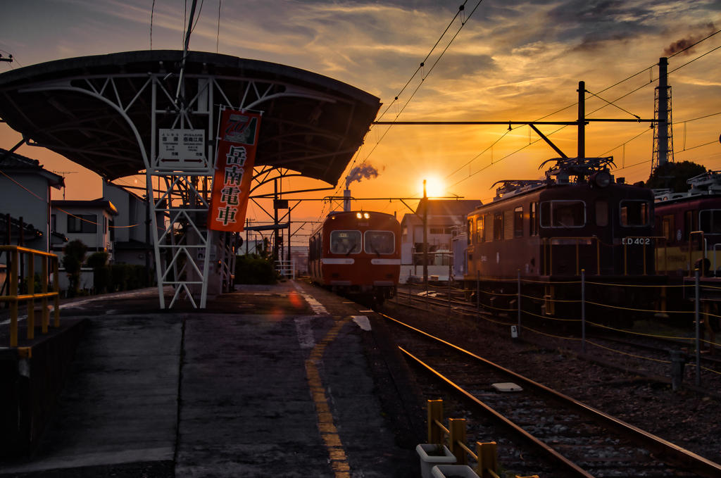 岳南電車の夕景