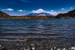 強風の湖面