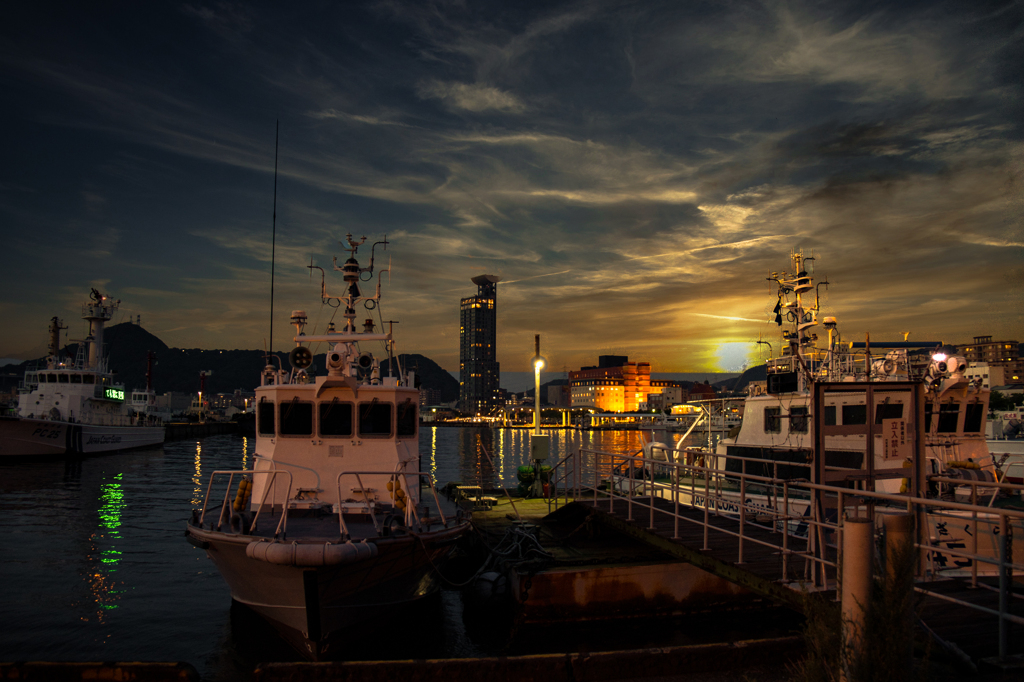 Night harbor