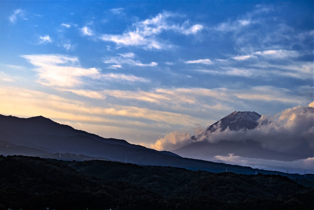 夕雲と富士