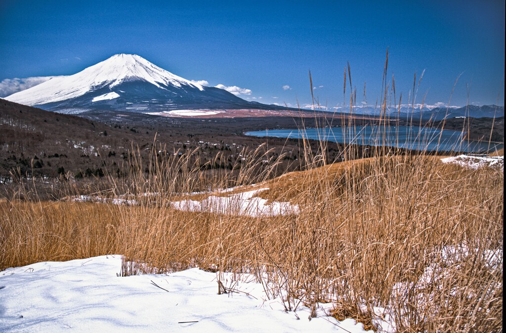 フジと雪の峠
