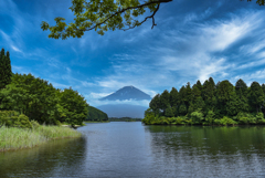 夏富士の田貫湖