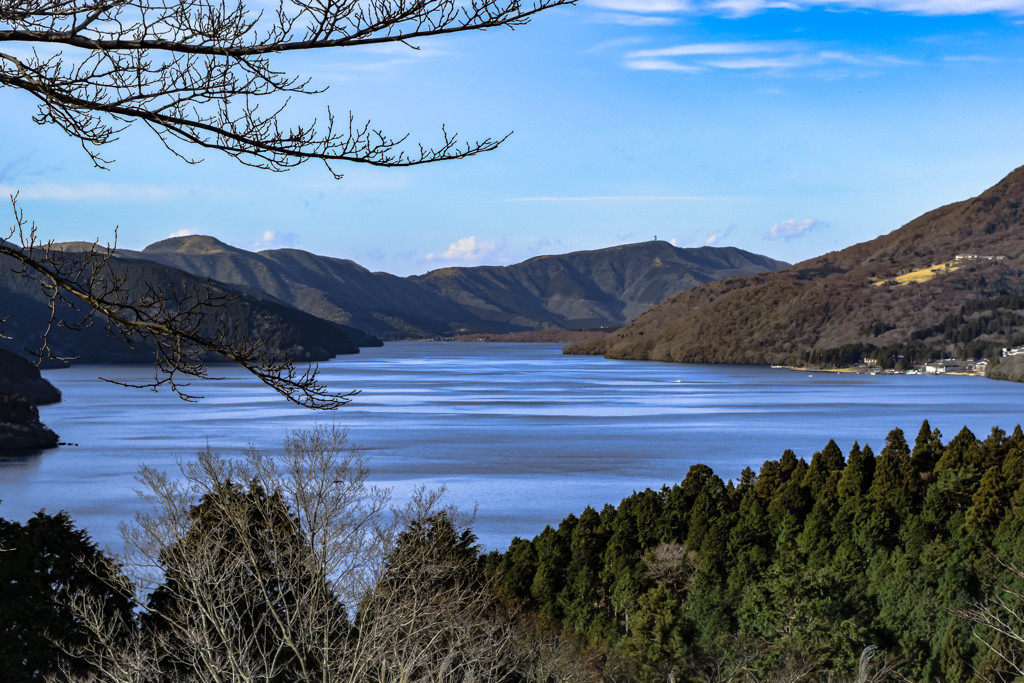 湖面のストライプ